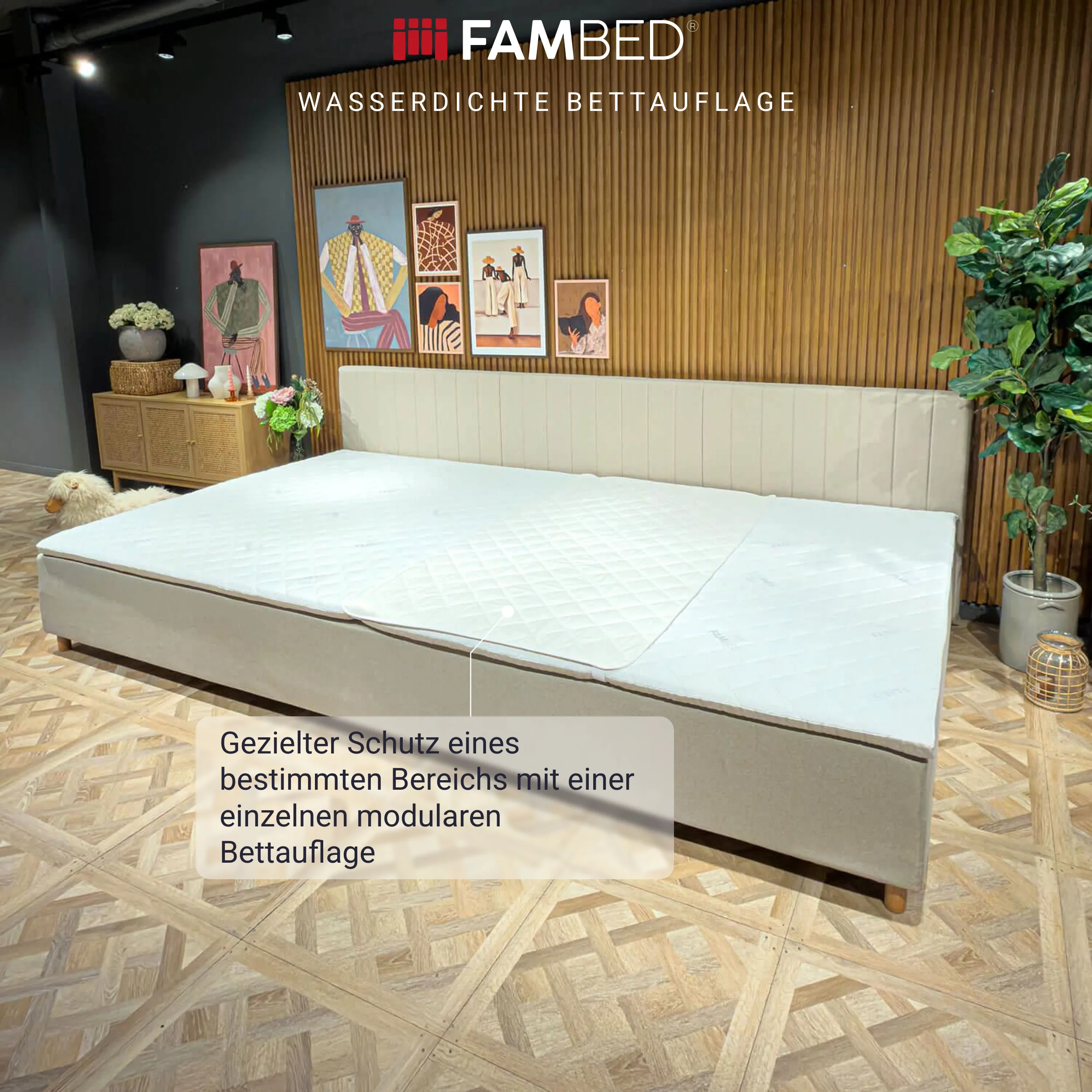 FamBed Matratzenschoner zum modularen Schutz eines einzelnen Schlafplatzes