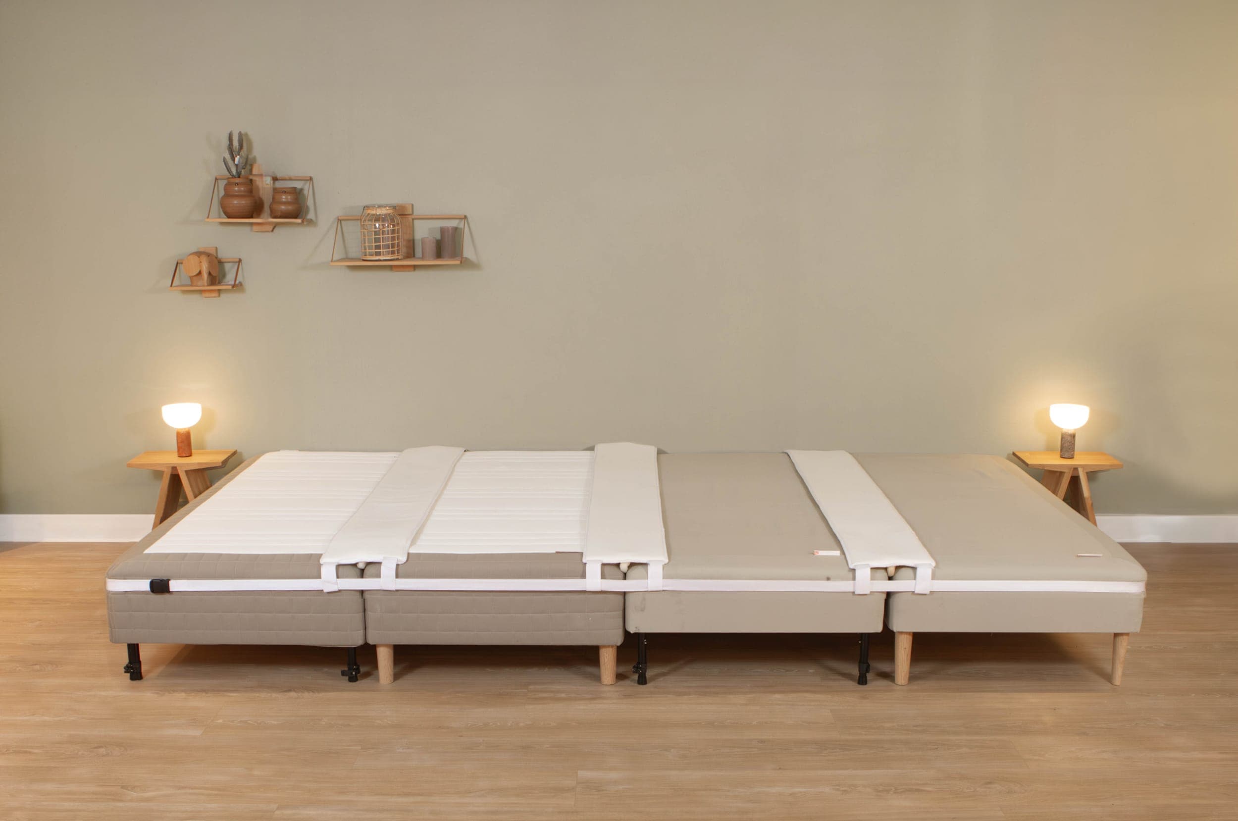 Vorhandenes Bett und FAMBED Erweiterungsbett zu einer breiten Schlaffläche verbunden