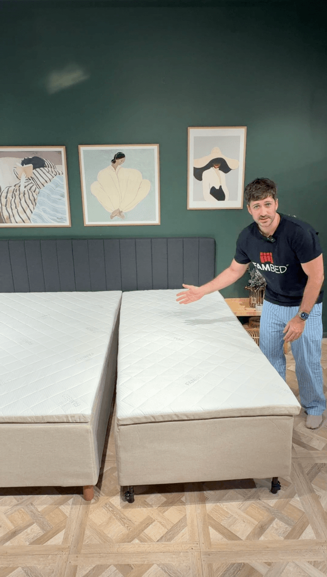 Colchón base FAMBED para kit DIY 185 × 210 cm · Media · Patas de madera de 10 cm