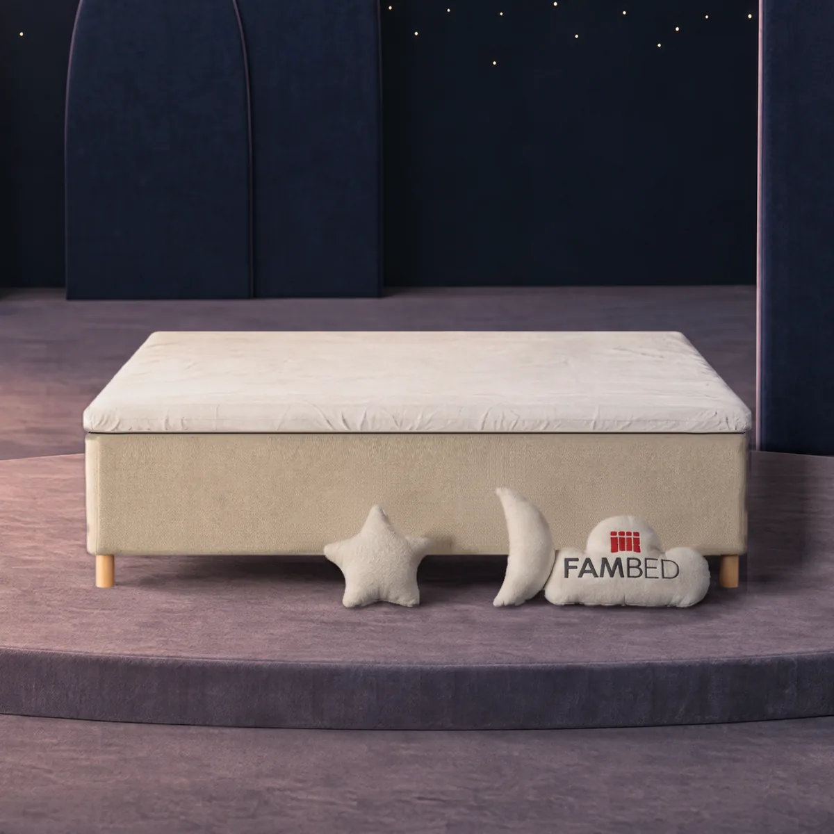 FAMBED familiebed 200 × 200 cm · Beige
