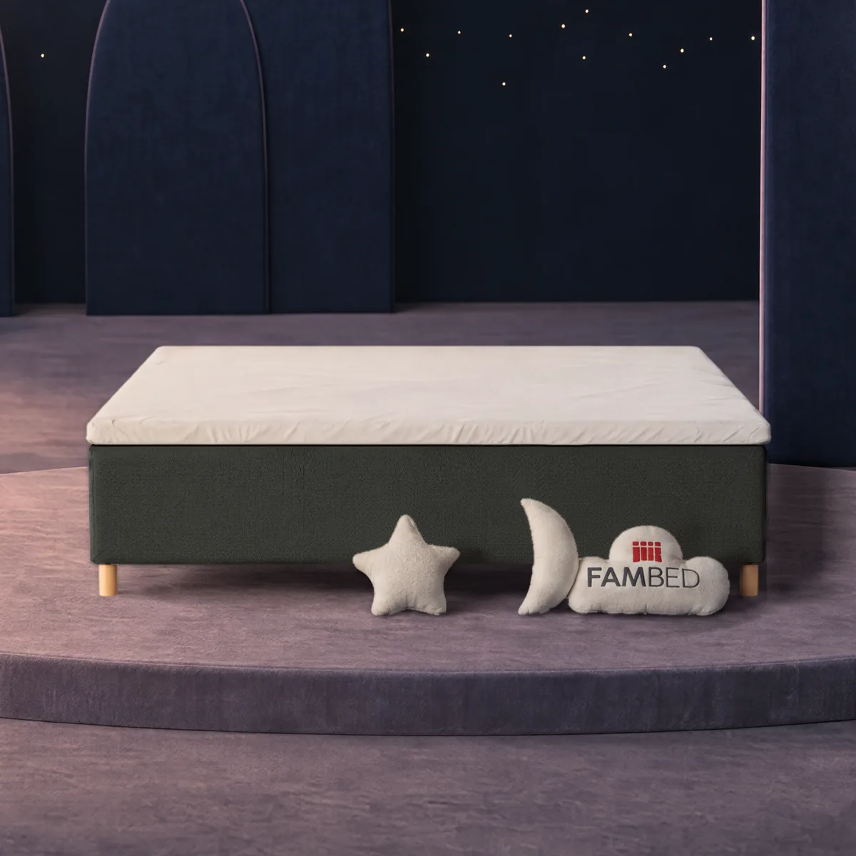 FAMBED családi ágy 210 × 200 cm · Sötétszürke