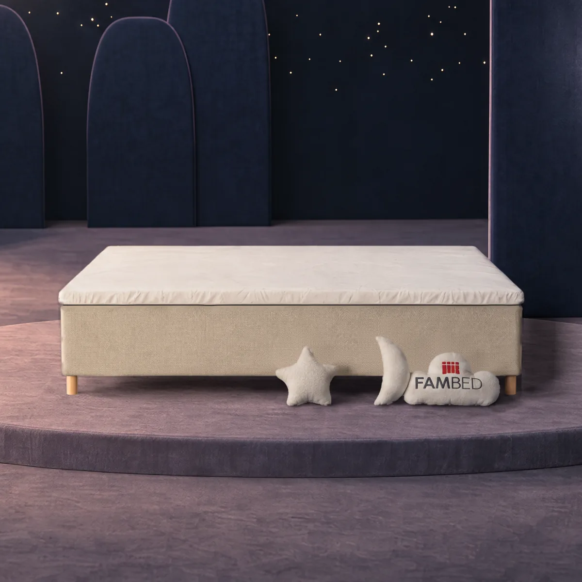 FAMBED rodinná posteľ 240 × 210 cm · Béžová
