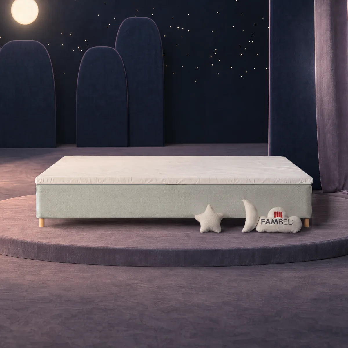 FAMBED family bed 300 × 210 cm · Light grey