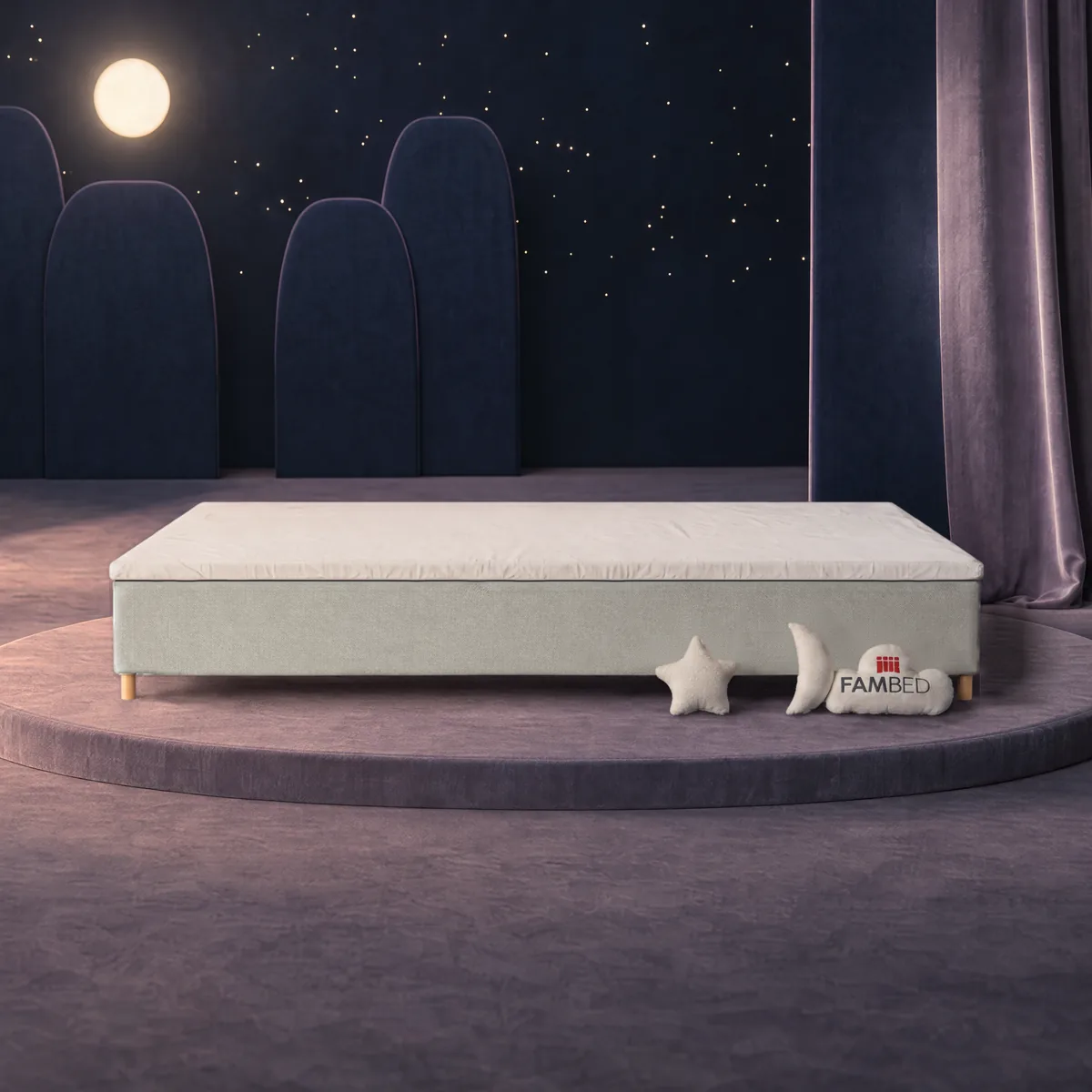 FAMBED family bed 340 × 210 cm · Light grey