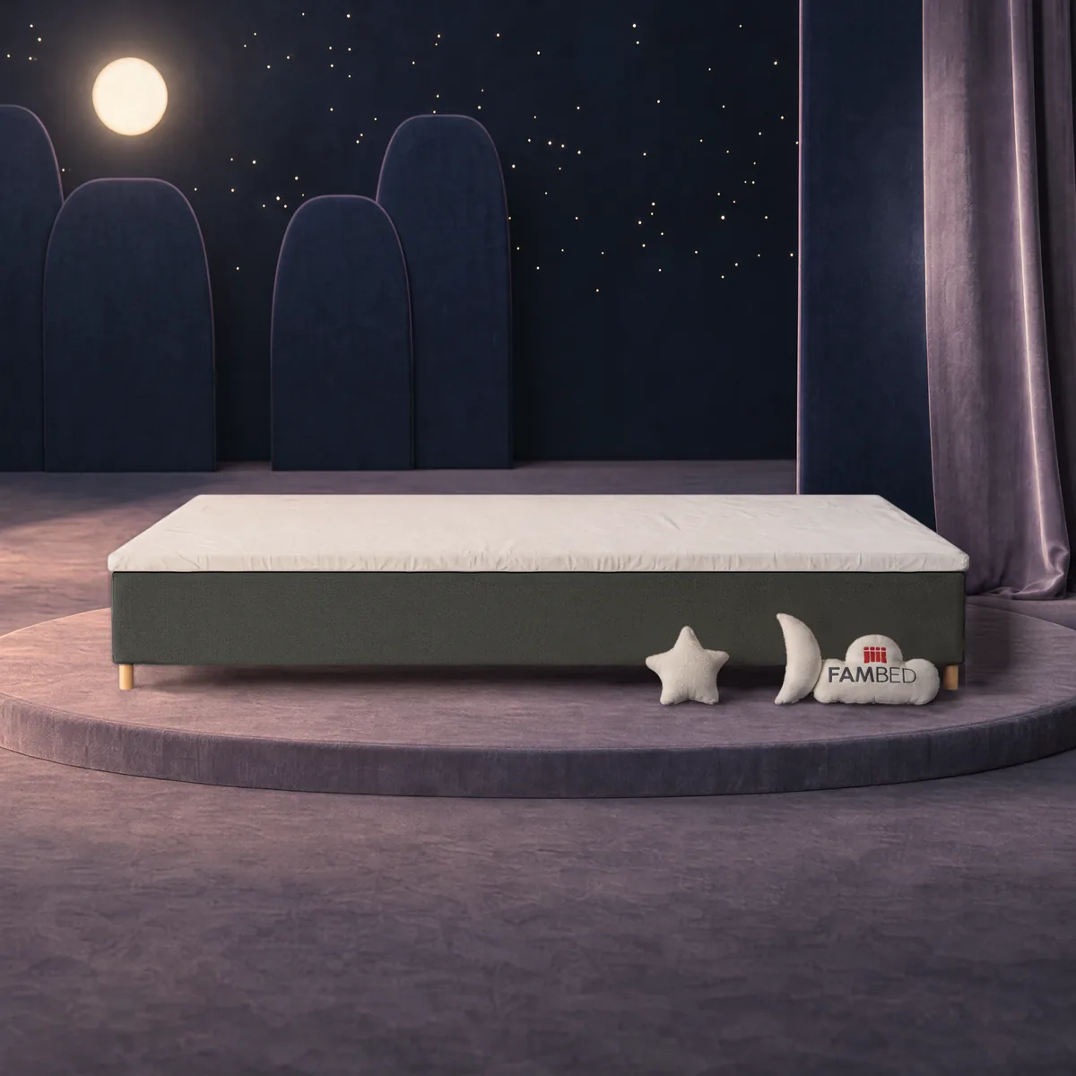 FAMBED οικογενειακό κρεβάτι 340 × 210 cm · Σκούρο γκρι