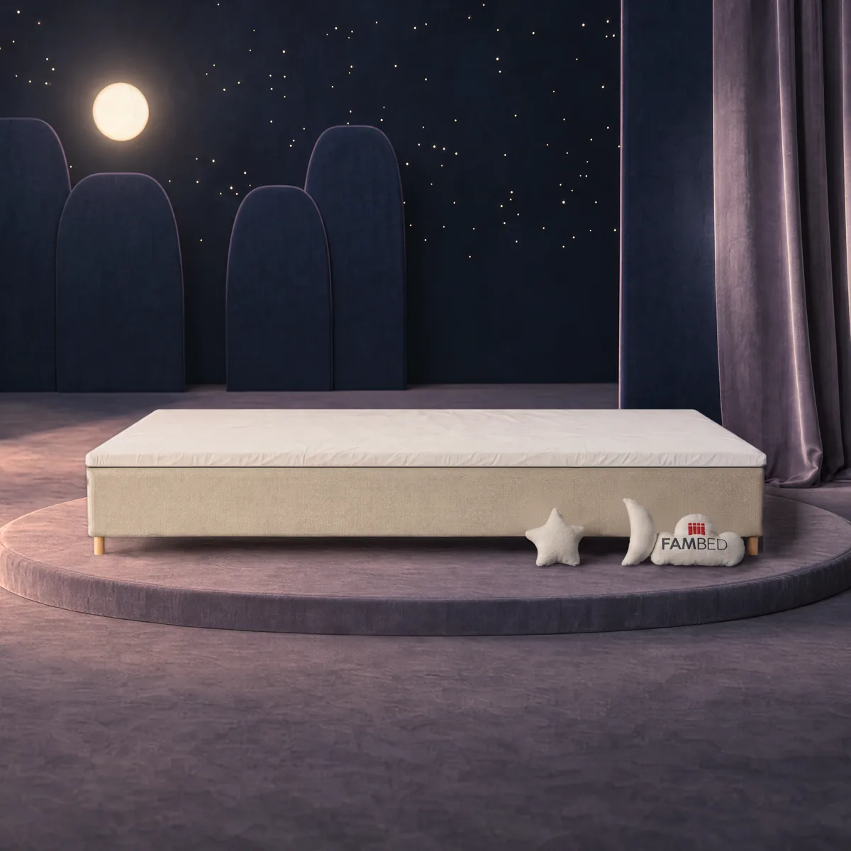 FAMBED familjesäng 360 × 200 cm · Beige